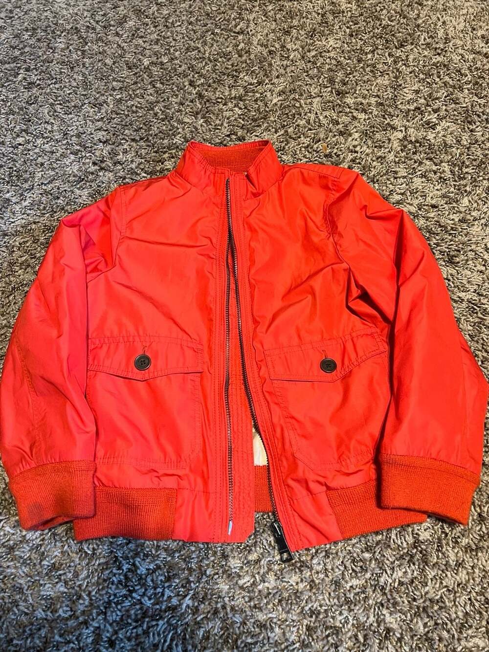 Burberry Children Red Zip-Up Bomber Jacket Size 6Y 116cm